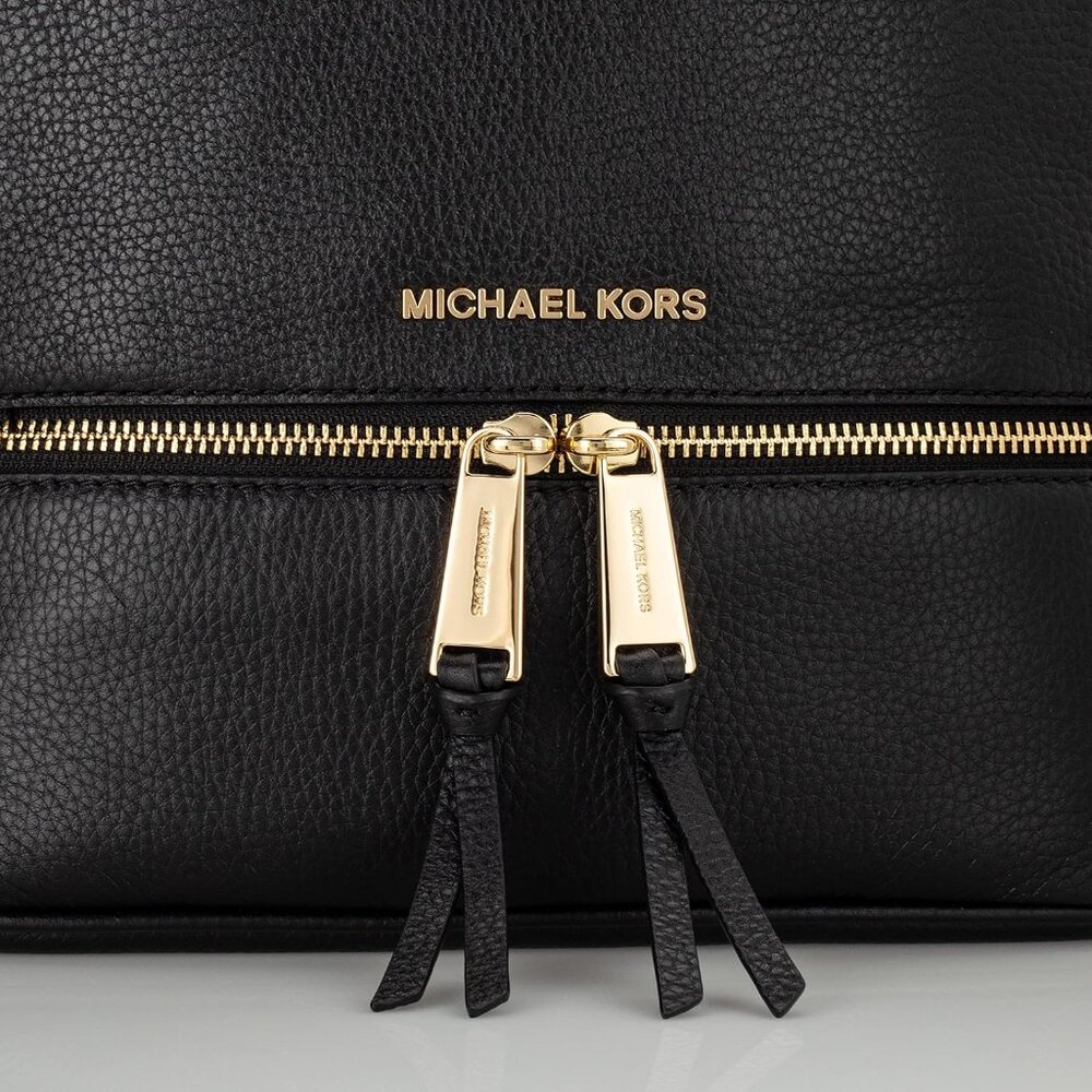 Michael Kors Rhea Medium Leather Backpack - Black - Picture 4 of 6